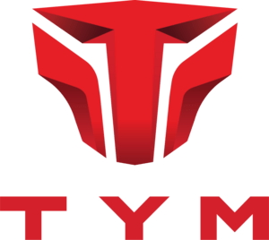 TYM logo in orange and gray.